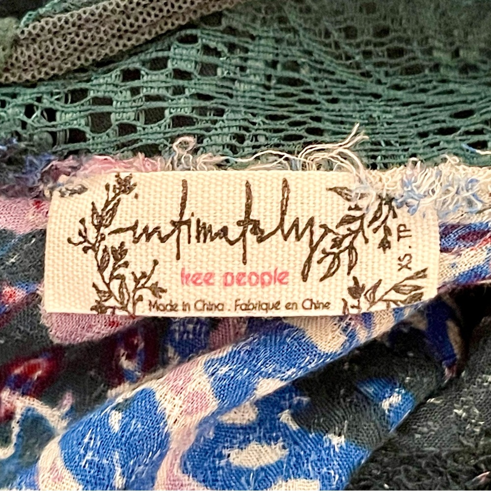 Intimately Free People Marsha Green Floral Lace Slip Dress – Feminine & Flowy! - Picture 12 of 12